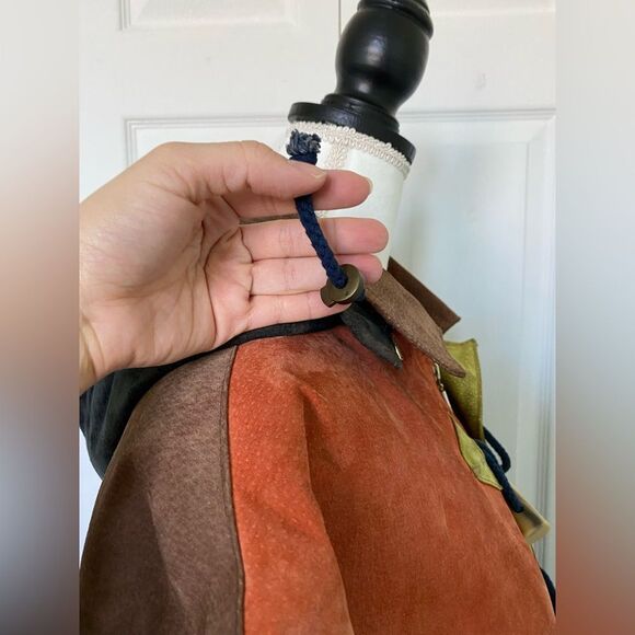 Egdon Heath 90s Vintage Patchwork Leather Suede Jacket - Picture 14 of 15